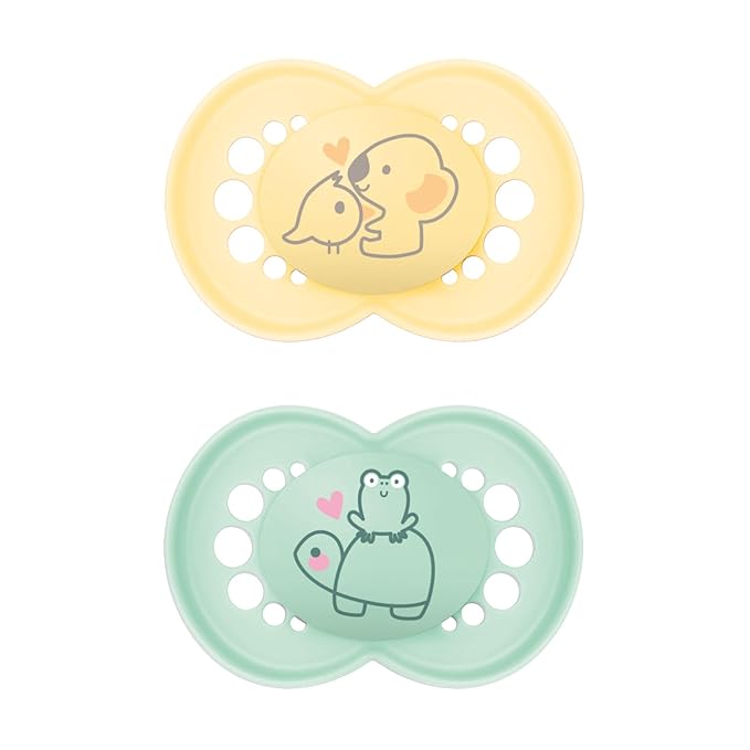 MAM Original Matte Baby Pacifier, Nipple Shape Helps Promote Healthy Oral Development 2 Pack, 6-16 Months, Unisex,2 Count 1)