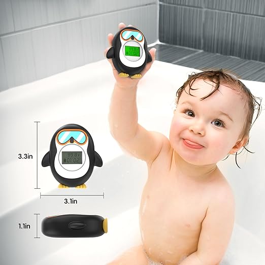 Bath Thermometer for Baby, Safety Pregnancy Bathtub Thermometer with Battery Power Display Feature, Floating Water Temperature Gauge, Auto On/Off Baby Shower Thermometer