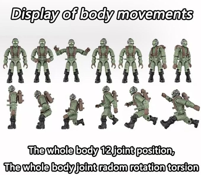 24 PCS Special Forces Building Block Action Mini-Figures Blind Bags with Multiple Military Weapons Accessories Equipment Assembly Building Toys Party Favors for Boys