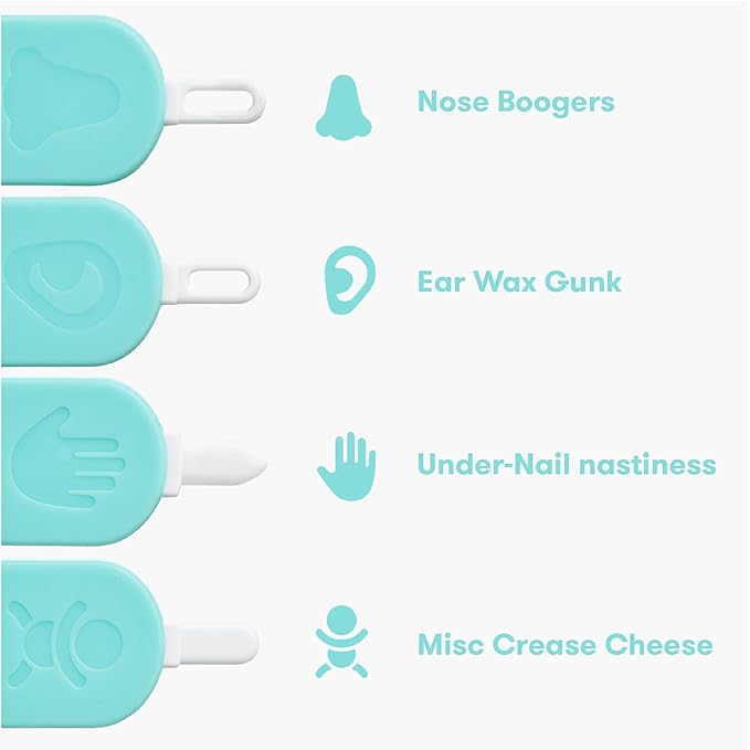 Frida Baby 3-in-1 Nose, Nail + Ear Picker: Baby Ear Cleaner + Baby Nose Cleaner and Nail Tool for Babies + Toddlers, Safely Clean Baby's Boogers, Ear Wax & More