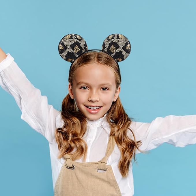 JIAHANG Leopard Mouse Ears Headband, Park Festival Party Decoration Costume
