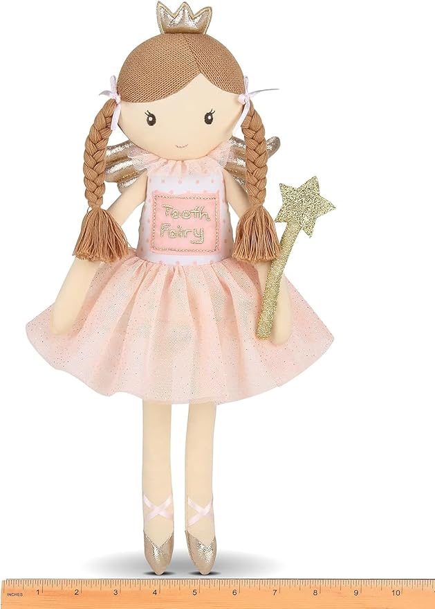 Bearington Pixie Soft Plush Tooth Fairy Doll, 14 Inches