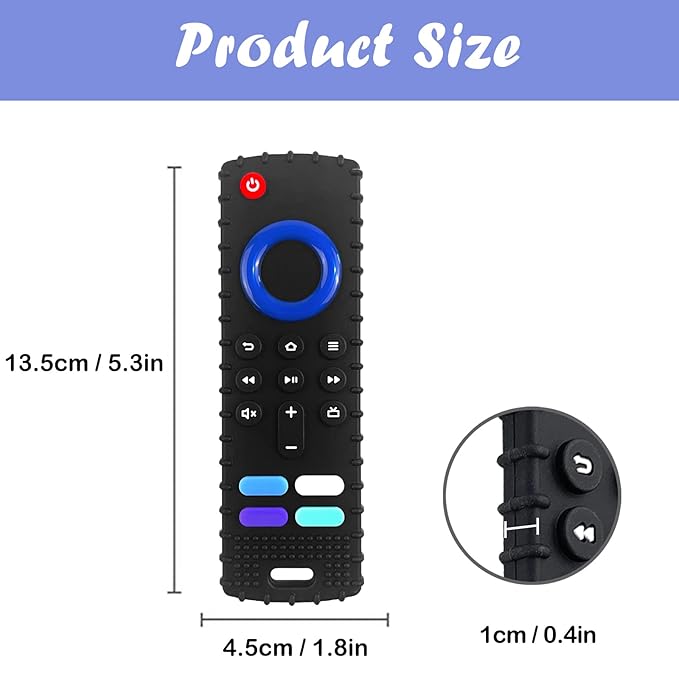 Baby Teething Toys-TV Remote Control Shape Silicone Infants Teething Toys 0-18 Months,BPA-Free