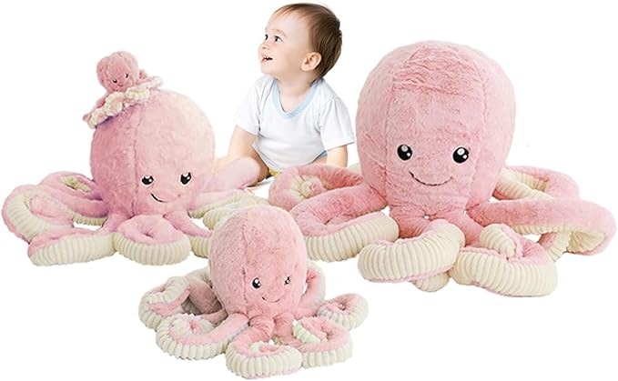 DENTRUN Octopus Stuffed Animals, Giant Octopus Plush Doll Play Toys for Kids Girls Boys Adults Birthday Xmas Halloween Present Stuffed Sea Animals Plushie 7/16/24/32 Inches, 5 Colors