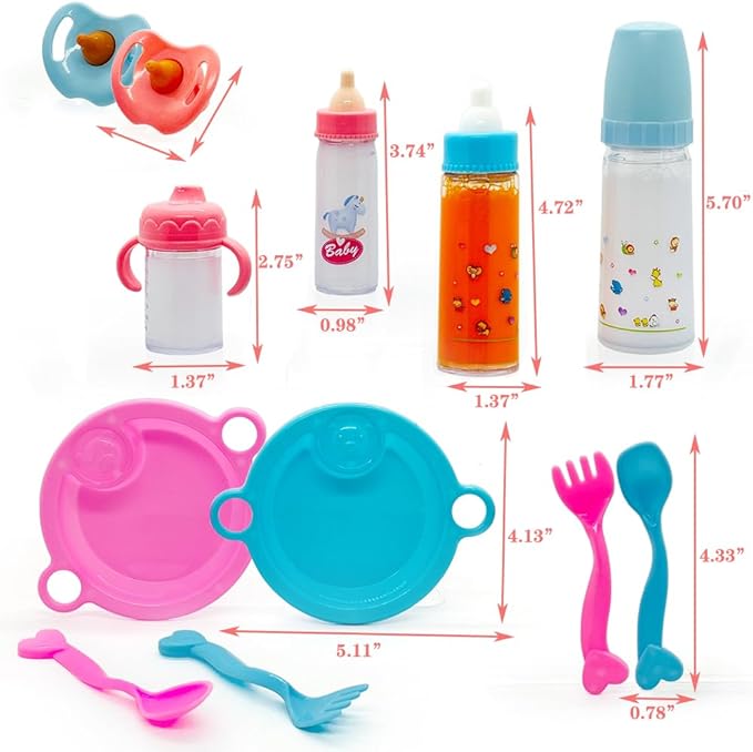 Baby Doll Accessories Magic Bottle Set Magic Disappearing Milk Juice 3+ (Big Set(12pcs))