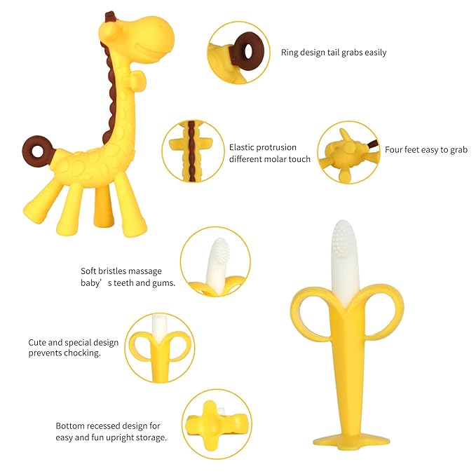 Baby Teething Toys, Silicone Baby Teether Freezer BPA Free