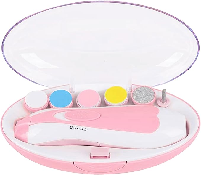 Baby Nail Trimmer Electric,Nail Clippers File for Baby No Sharp Claws Hurt, 6 in 1 with Light Safety Cutter for Newborn Infant Toddler Kids Toes and Fingernails Care