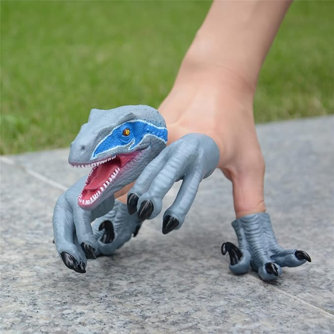 HugOutdoor New Velociraptor Dinosaur Finger Puppet Toy Cosplay Novelty Christmas