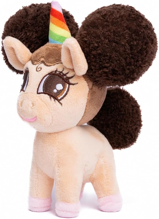 Baby Alexis Unicorn Plush Toy with Afro Puffs (Standing) - 6 inch