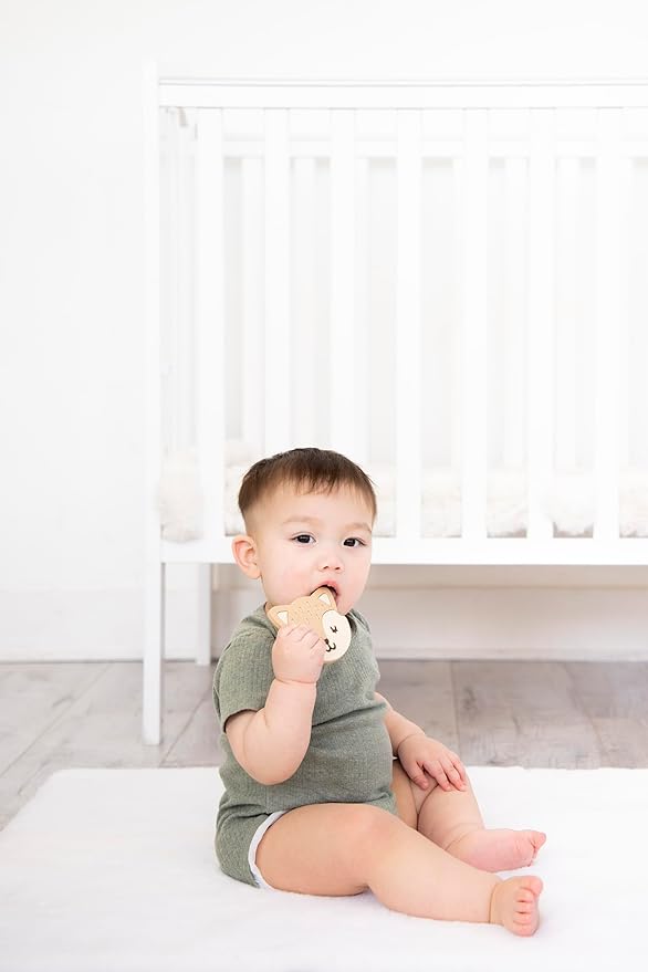 Pearhead Fox Silicone Baby Teether, Teething Toy for Babies 0+ Months