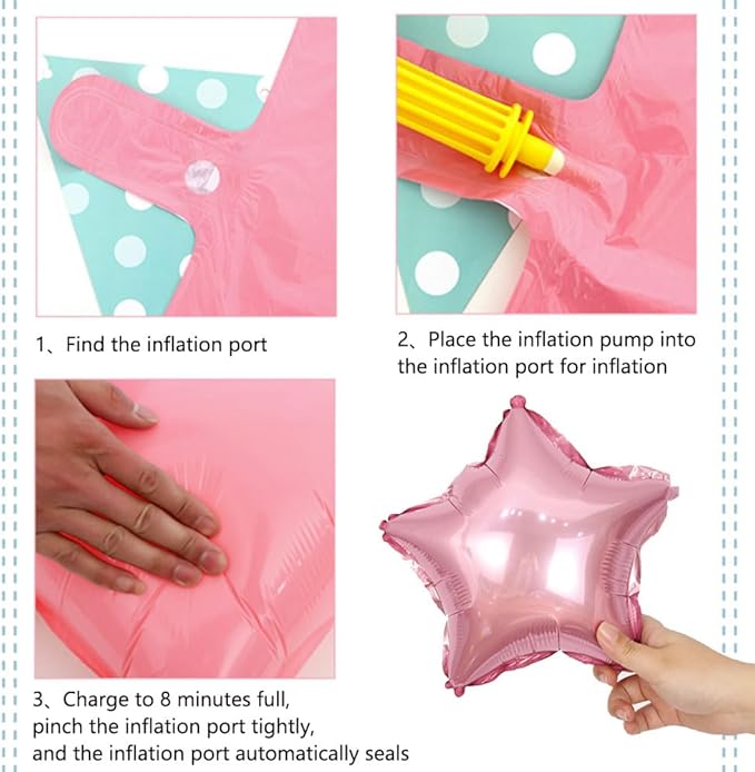 10 Inch Foil Star Balloons Gold Pink Blue, 45 Pcs