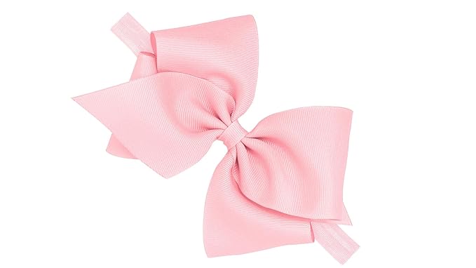 Wee Ones Girls' Classic Grosgrain Hair Bow on a Matching Baby Hair Band, For All Hair Types 0-6 Months,