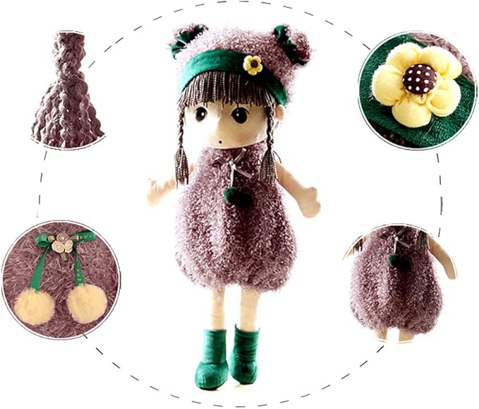 Plush Baby Doll Girl with Clothes, 17.7 Sweetheart Rag Doll Cozy Cuddle Soft Baby Doll for Kids Babies