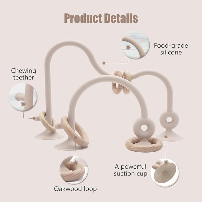 High Chair Toys with Suction Cups for Babies, Silicone Suction Toys for Infants Aged 6M+ 6-12 Months