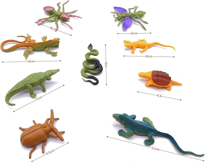Guaishou 20pcs Realistic Bugs Plastic Insects Animals Figures Toys Contains