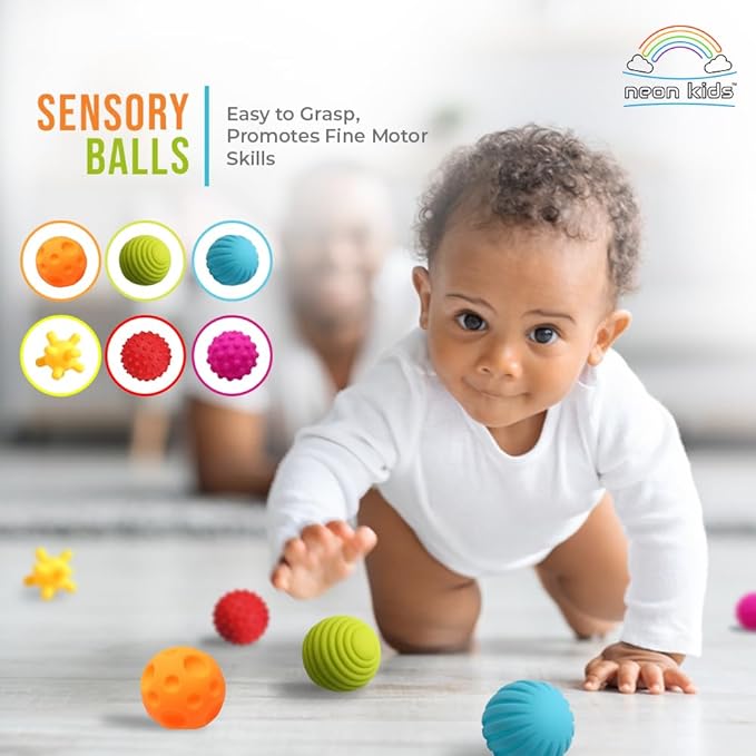 Montessori Silicone Teething Toys for Babies 6 Months + Sensory Developmental Educational Baby Toys Infants & Toddlers - Building Blocks, Stacking Rings (24 Pieces)