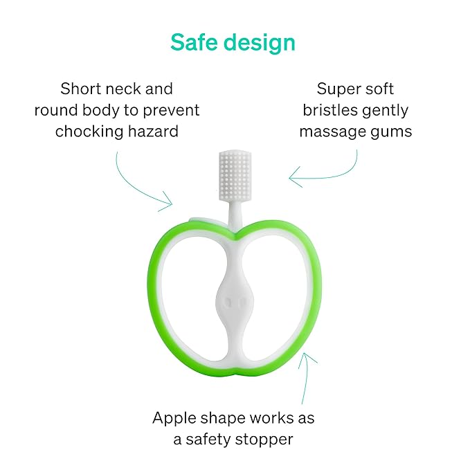 Training Baby Toothbrush, Silicone Baby Teething Toys for 4-12 Months Baby Teething Relief 4+ Months
