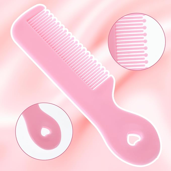 4 Pack Baby Hair Comb for Newborn, Round Colorful Tip Bristles Cute Comb Baby Grooming for Sensitive Scalp Skin for Infant, Toddler, Kids Grooming, Healthcare Kit