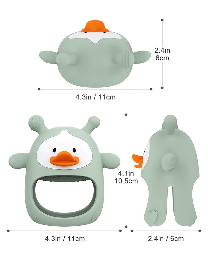 Silicone Pacifier Teether, Baby Teether for Teething Relief | 100% Food-Grade Silicone Teether for Baby 0-6 12, 18
