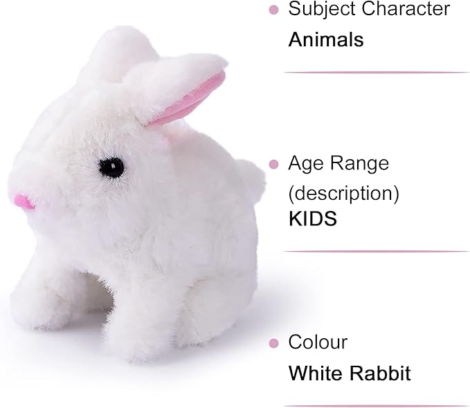 Hopping Bunny Toys for Kids Interactive Electronic Bunny Plush Toy 3-8 Year 7'')