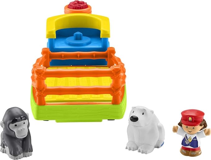 Fisher-Price Little People Toddler Toy Train Choo-Choo Zoo with Music Sounds and 3 Figures for Pretend Play Ages 1+ Years