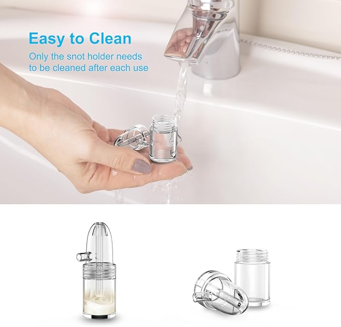 Baby Nasal Aspirator with Powerful Hand Pump & Non-invasive Nose Tip, Quiet & Comfortable Nose Suction for Baby (3 Fingers