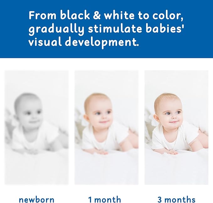 Black and White High Contrast Baby Toys - Newborn Toys 0 3 Months Brain Development 0 6 12 Months