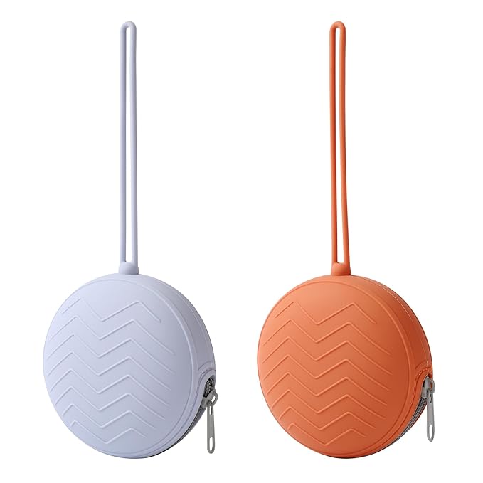 2 Pack Silicone Pacifier Holder Case,Portable Newborn Pacifiers Silicone Pouch for Boys & Girls
