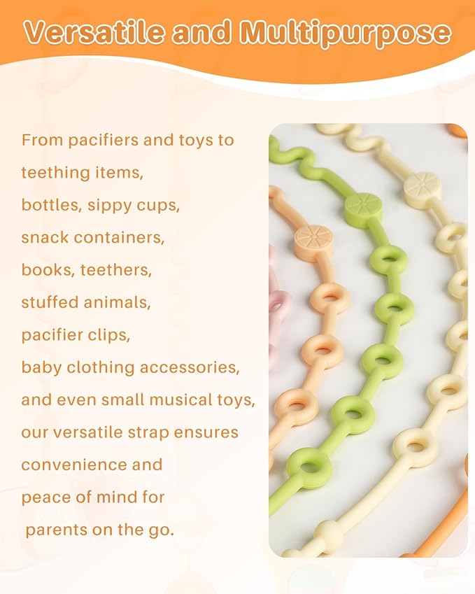 Toy Straps for Baby, 5pcs Adjustable Toy Holder for Stroller Accessories (5 Pack