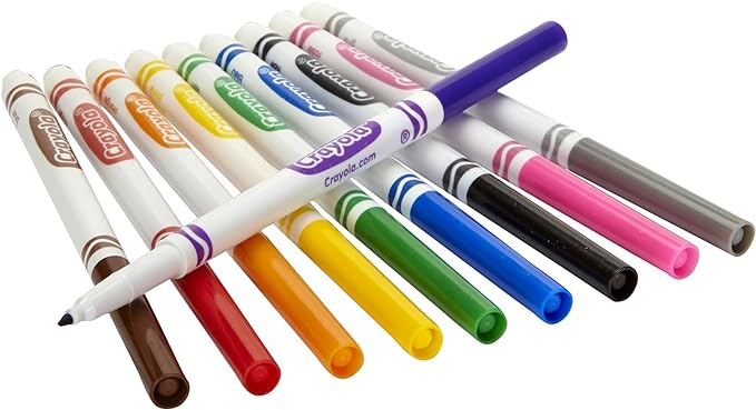 Crayola Fine Line Markers Classpack (200ct), Markers for Kids, Teacher Classroom Must Have, Back to School, Bulk Markers For School