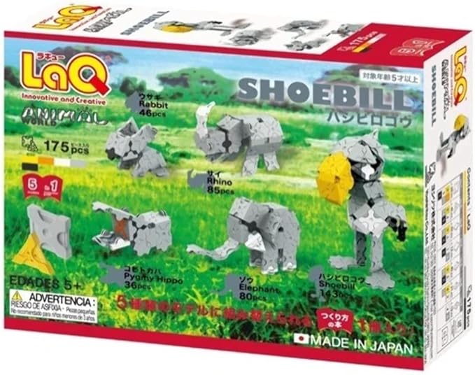 LaQ Animal World Shoebill | 175 Pieces 5 Models 5+ |