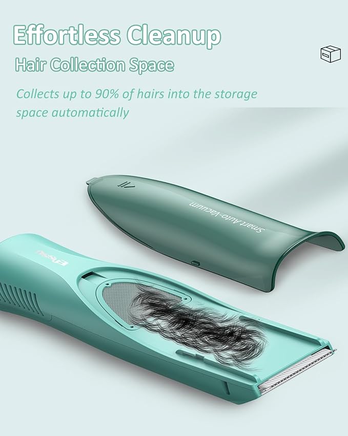 ENSSU Baby Hair Clipper,Vaccum Hair Clippers for Kids/Toddlers,Cordless Baby Hair Cutting Kit with Two Modes,Baby Hair Trimmer Haircut Machine in Large Hairs Storage Space,Rechargeable,Waterproof