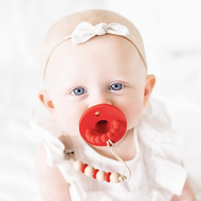 Ryan & Rose Cutie PAT Pacifier Teether (Flat, Red)