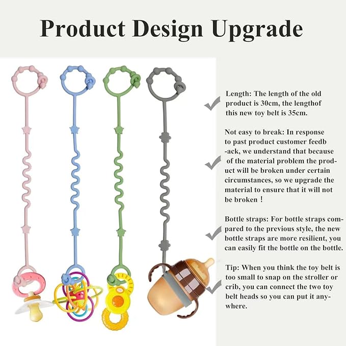 Toy Straps for Baby,RTMOK Silicone Setpacifier Clip