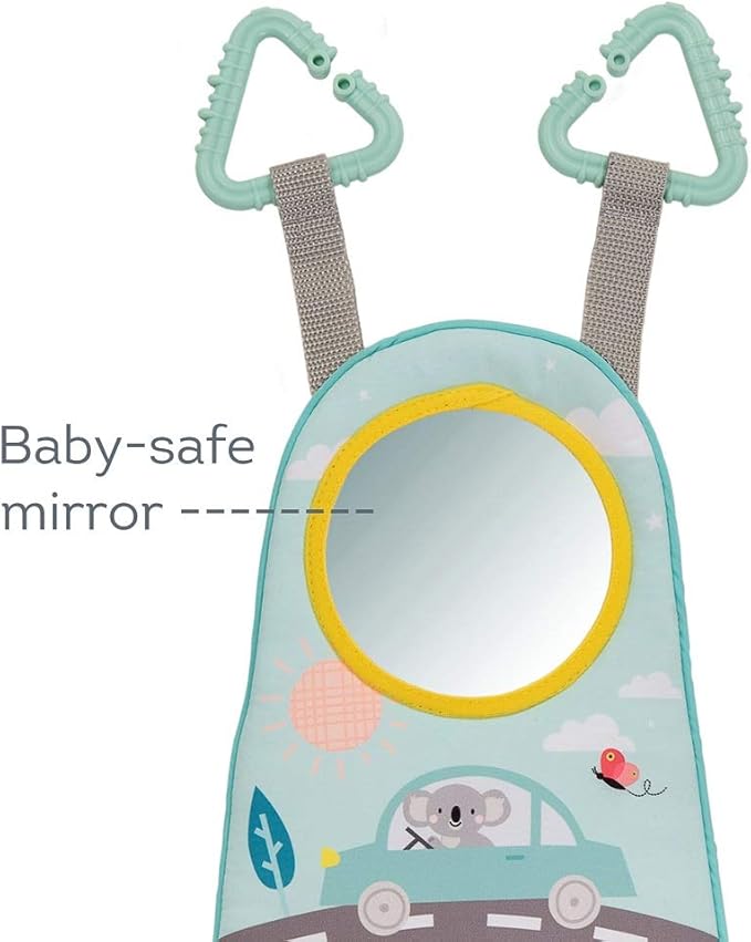 Baby Car Seat Toys for Infants with Mirror, Carseat Toys Steering Wheel with Music Lights & Driving Sounds Car Seat Toy for Babies 6 to 12 Months