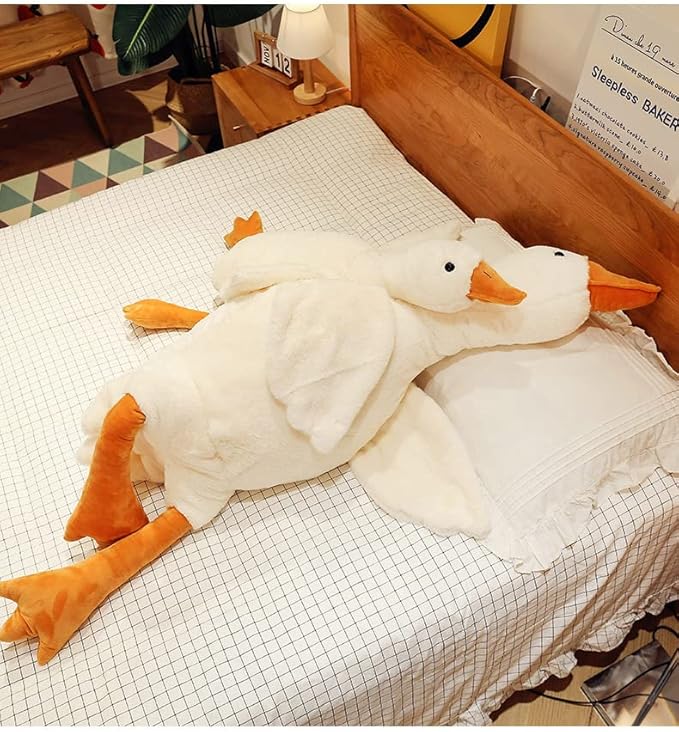 Goose Stuffed Animal 35.5 Inch Plush Doll Toy, Cute Duck Plush Cushion Soft Huge Plushies Pillow