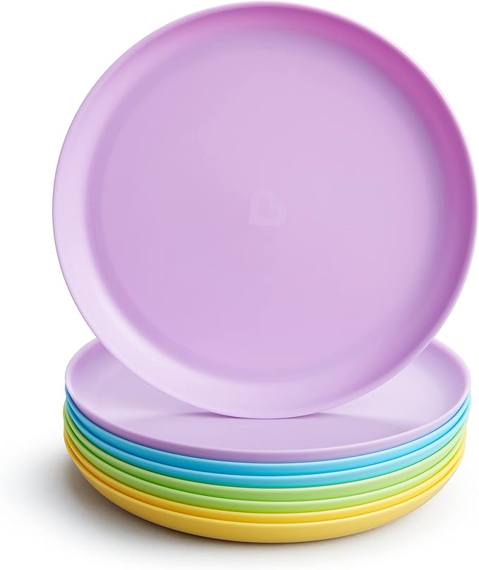 Munchkin® Multi™ Baby and Toddler Plates, 8 Pack & Stay Put™ Suction Bowls for Babies and Toddlers, 3 Pack, Blue/Green/Purple