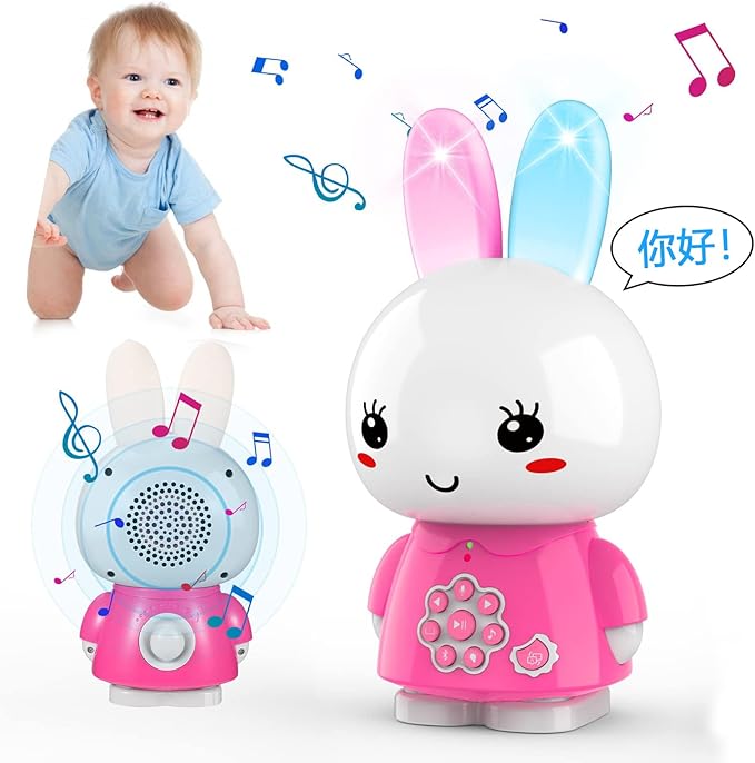 Huggable Audio Player, Early Learning Educational Toy Chinese and English Bilingual Story Machine 10+ Months
