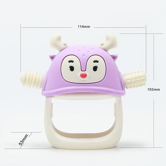 Smily Mia Never Drop Reindeer Silicone Baby Chewing Toy 3M+ Infants,