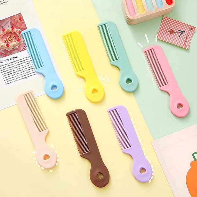 1 Pack Of 4 Round Colorful Tip Bristles Baby Cute Comb Baby Grooming For Sensitive Scalp Skin, for Nursery Newborn Infant Girl Boy Kids Comb Baby,Grooming and Healthcare Kits