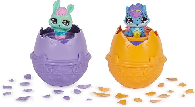 Hatchimals Alive, Hatch N’ Stroll Playset with Stroller Toy and 2 Mini Figures in Self-Hatching Eggs 3 and