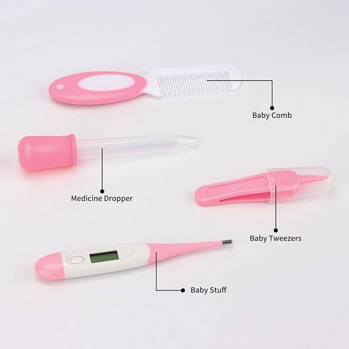 Baby Healthcare and Grooming Kit for Newborn Kids, 31PCS Upgraded Safety Baby Care Kit, Newborn Nursery Health Care Set, Baby Care Products (Pink(31PCS)
