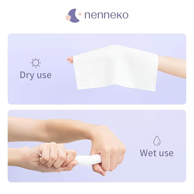 Disposable Face Towel XL Facial Wipes - Organic Vegan Biodegradable 100% Cotton