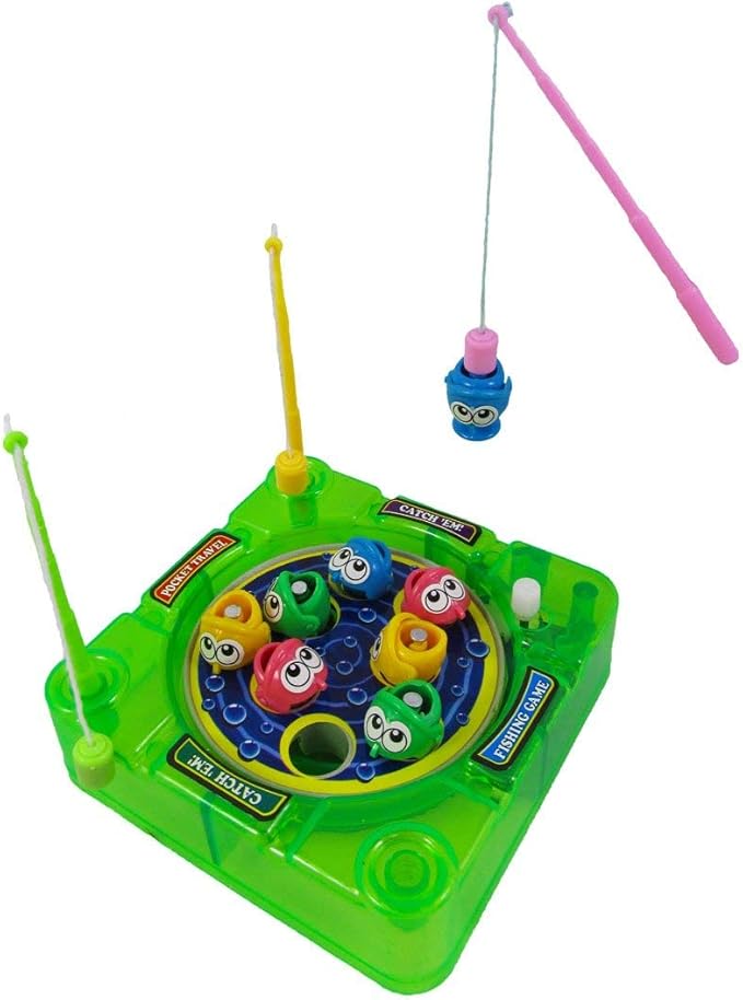 JA-RU Pocket Travel Magnetic Fishing Game (6 Toys) Classic Rotating 3205-6p