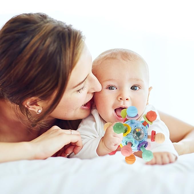 TOHIBEE Baby Montessori Sensory Toys for 0-6 6-12 Months, Food Grade Teething Toys for Babies 0 3 6 9 12 18 Months 1 2