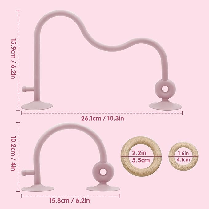 High Chair Toys with Suction Cups for Infant Toddlers,Food Grade Silicone Teething Toy for Kids 6 9 12 18 M+ 1 Year