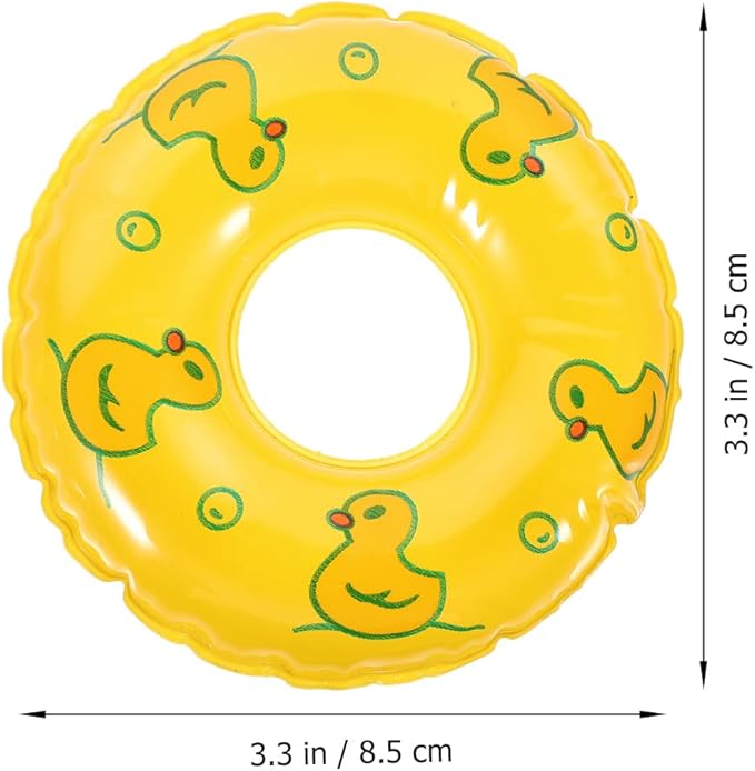 Gadpiparty 5Pcs Mini Swimming Rings Dollhouse Pattern Swim Rings Dolls