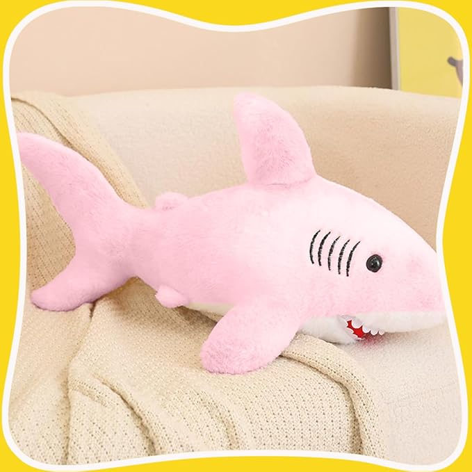 Soft and Cuddly Pink Animal Plush Toy, Dreamy Soft and Cuddly Pink Plush Doll 3+ (Shark)