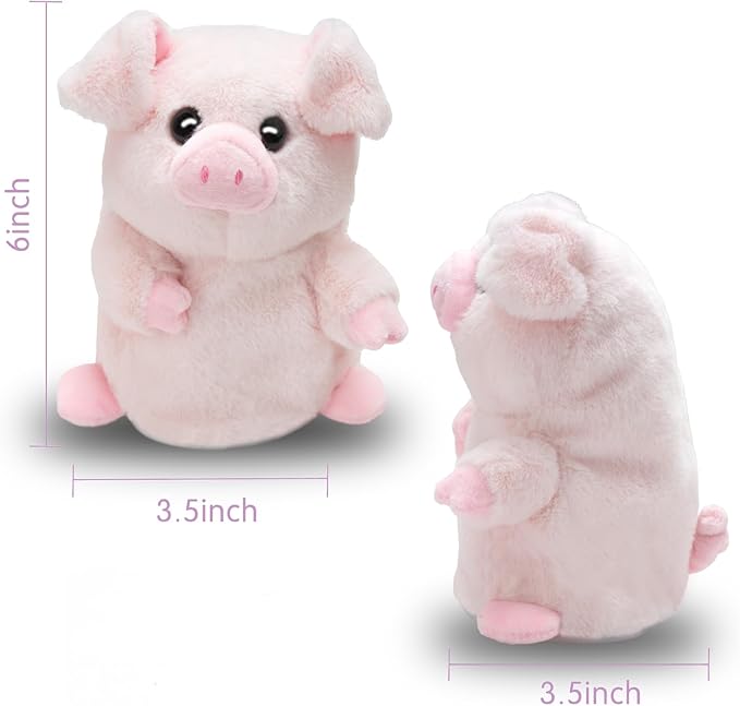 HOMILY Pink Pig, Repeats What You Say Plush Animal Toy Electronic Hamster Mouse for Boys