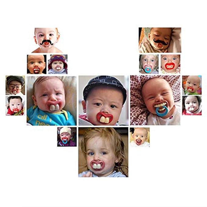 4Pcs Cute Kissable Mustache Pacifier for Babies Funny Lips Baby Pacifiers